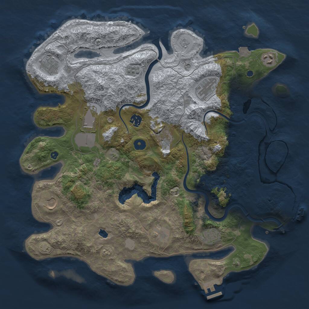 Rust Map: Procedural Map, Size: 4000, Seed: 617749983, 16 Monuments