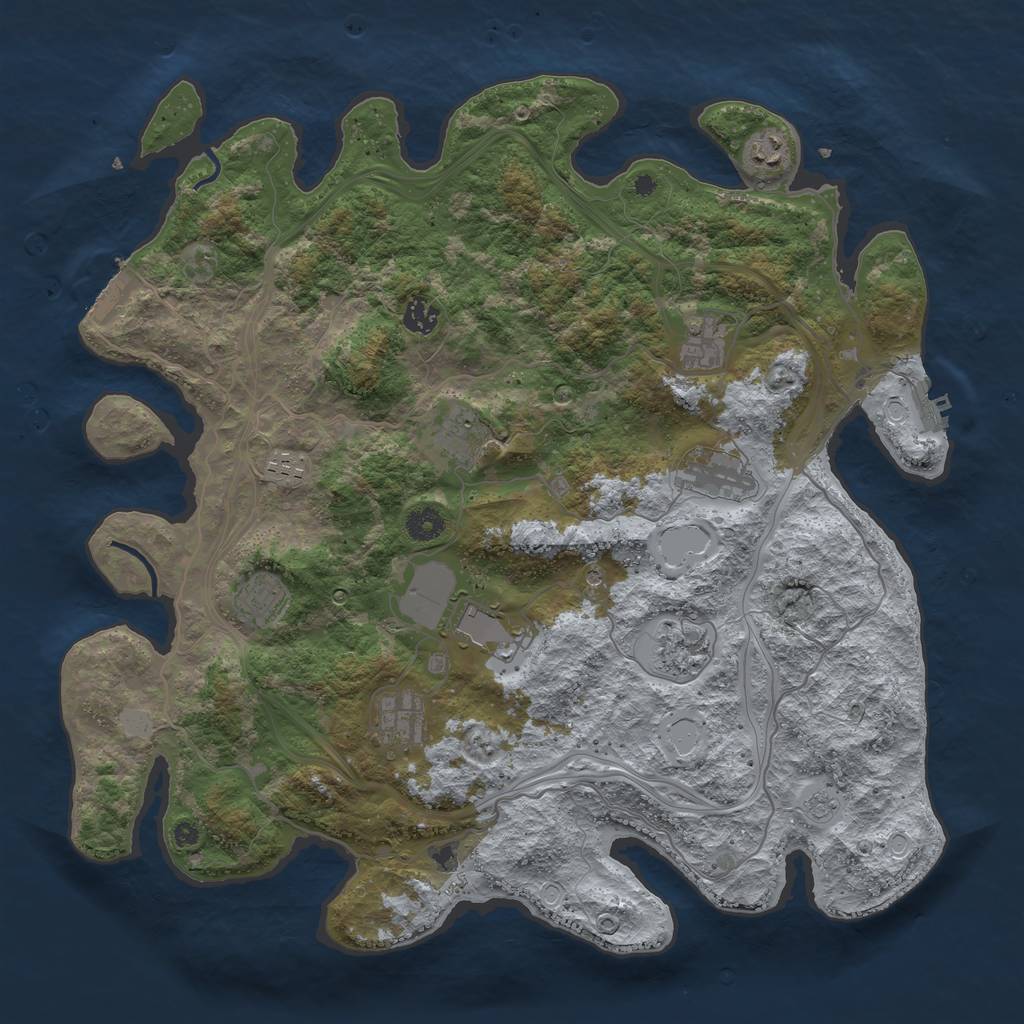 Rust Map: Procedural Map, Size: 4250, Seed: 8145544, 19 Monuments