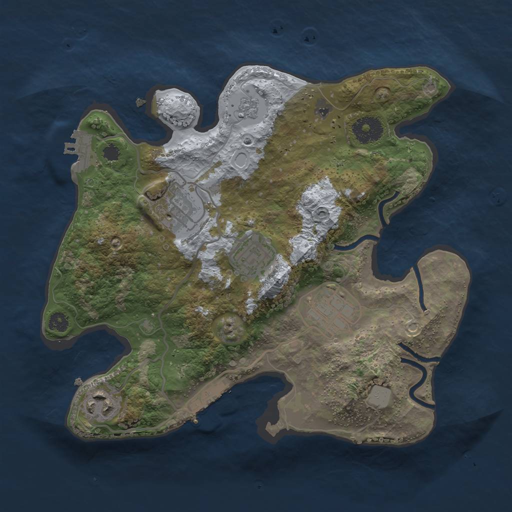 Rust Map: Procedural Map, Size: 2700, Seed: 1640314891, 12 Monuments