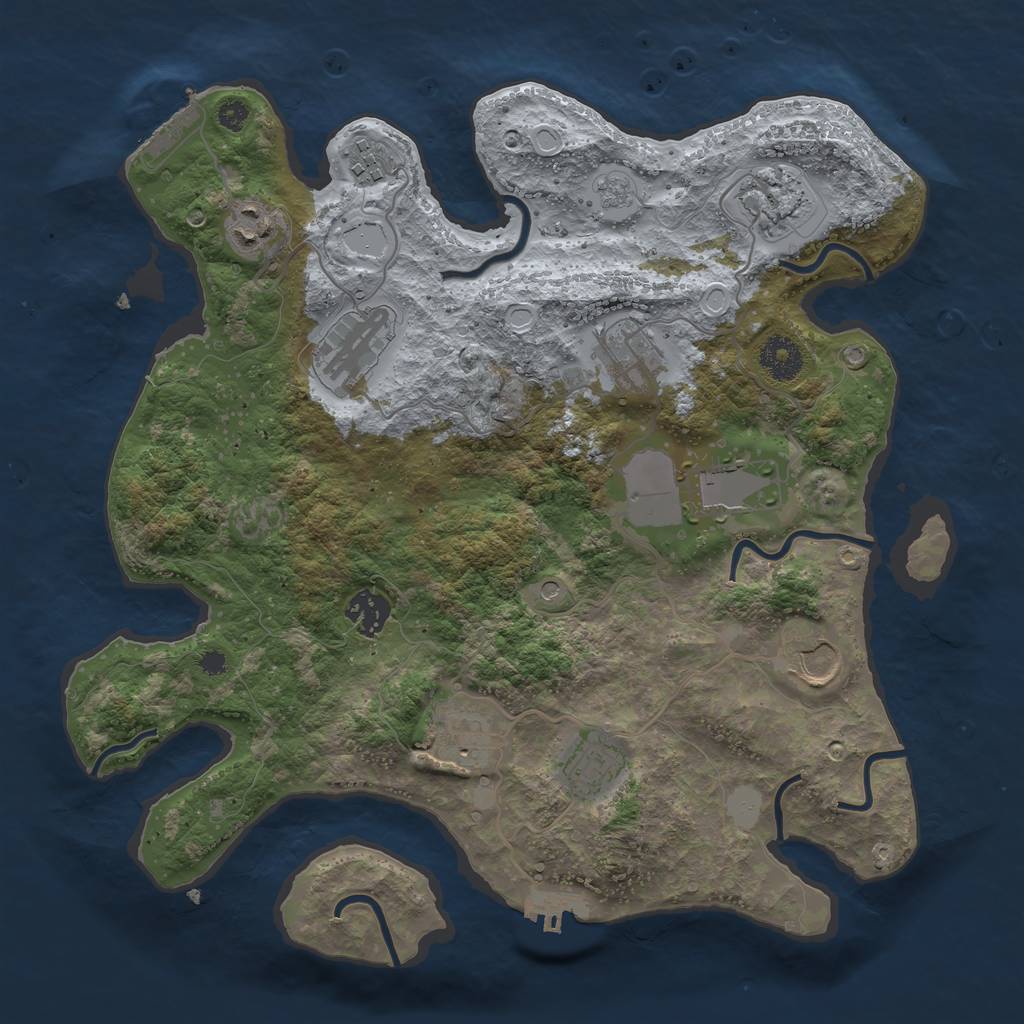 Rust Map: Procedural Map, Size: 3500, Seed: 109498728, 19 Monuments