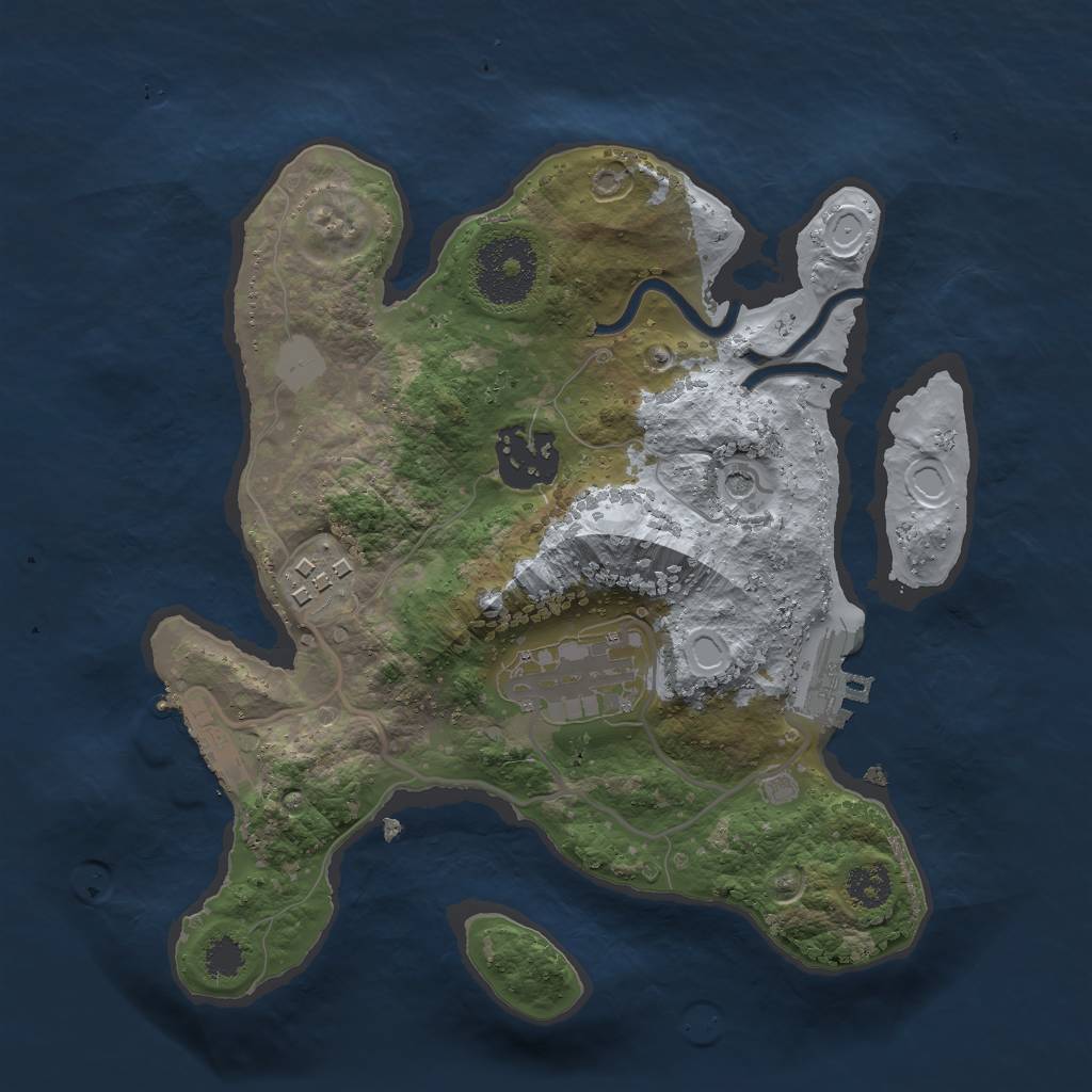 Rust Map: Procedural Map, Size: 2500, Seed: 80085, 11 Monuments