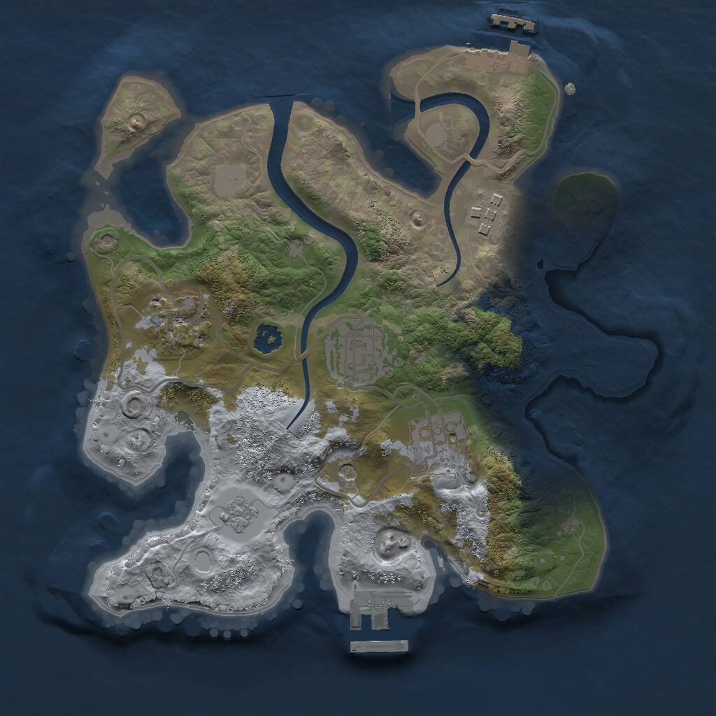 Rust Map: Procedural Map, Size: 2500, Seed: 61708527, 9 Monuments