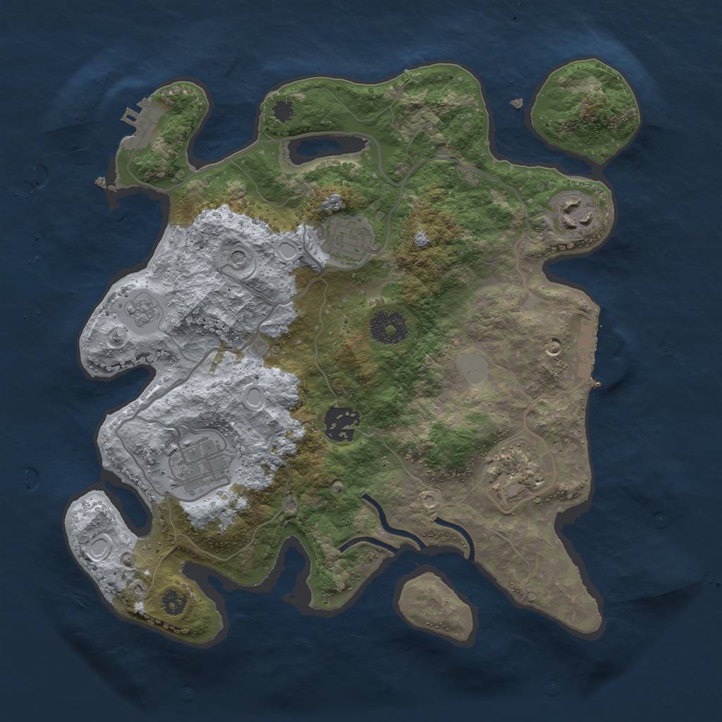 Rust Map: Procedural Map, Size: 3000, Seed: 26336, 14 Monuments