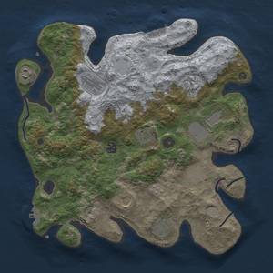 Thumbnail Rust Map: Procedural Map, Size: 3500, Seed: 1965826981, 19 Monuments