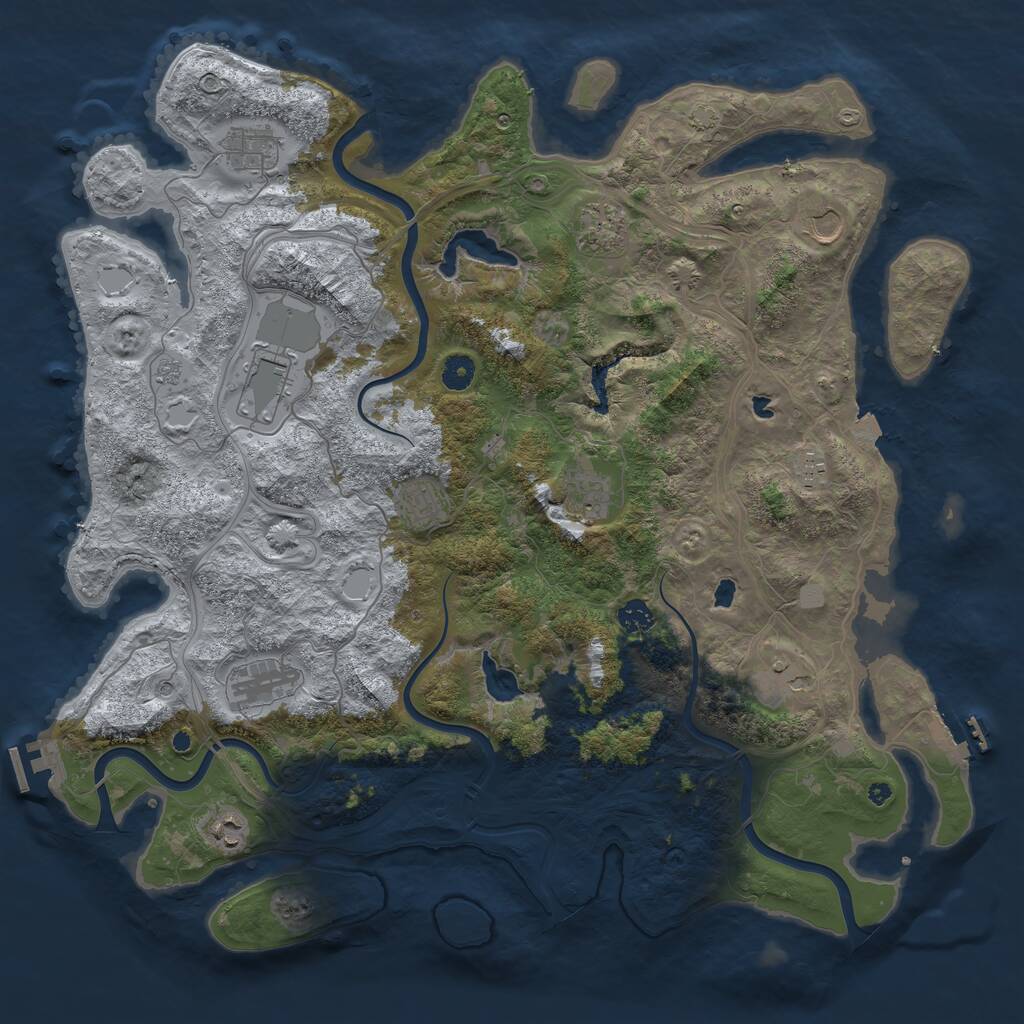 Rust Map: Procedural Map, Size: 4500, Seed: 1510, 17 Monuments