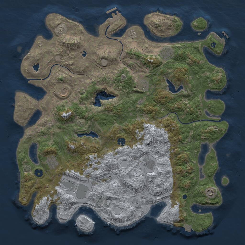 Rust Map: Procedural Map, Size: 4500, Seed: 542177810, 15 Monuments