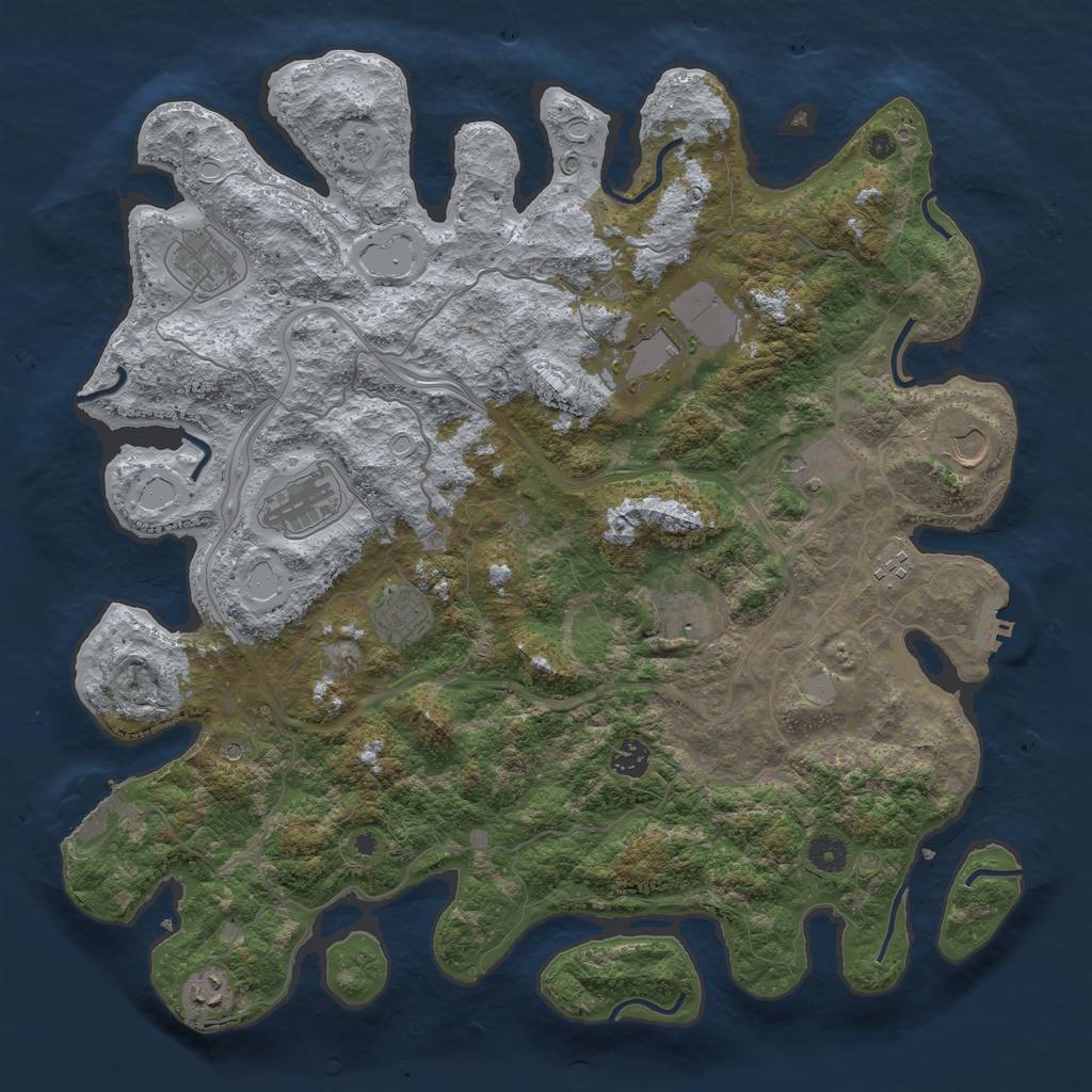 Rust Map: Procedural Map, Size: 4300, Seed: 17764833, 19 Monuments