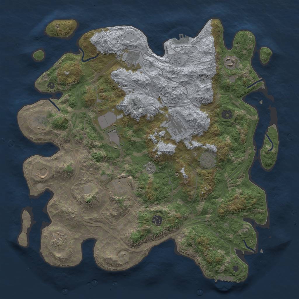 Rust Map: Procedural Map, Size: 4250, Seed: 2134031285, 20 Monuments