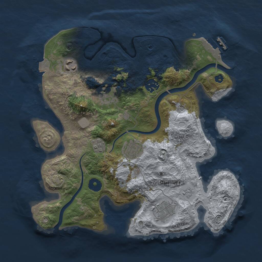Rust Map: Procedural Map, Size: 3000, Seed: 639445896, 11 Monuments