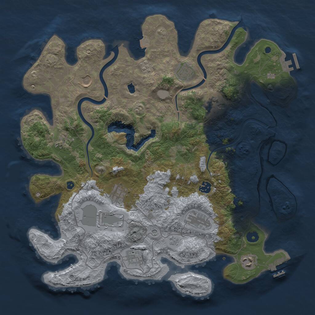 Rust Map: Procedural Map, Size: 4000, Seed: 17244488, 17 Monuments