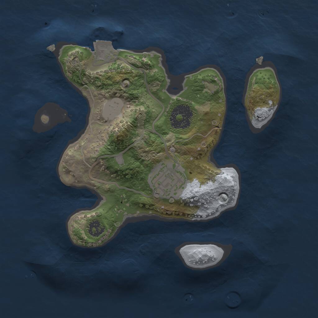 Rust Map: Procedural Map, Size: 2000, Seed: 266733558, 2 Monuments