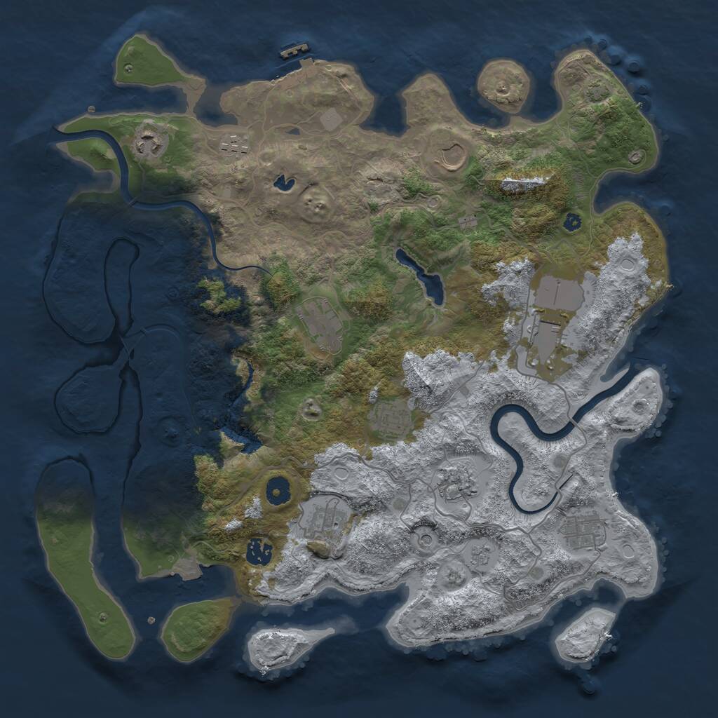 Rust Map: Procedural Map, Size: 4000, Seed: 864916698, 15 Monuments