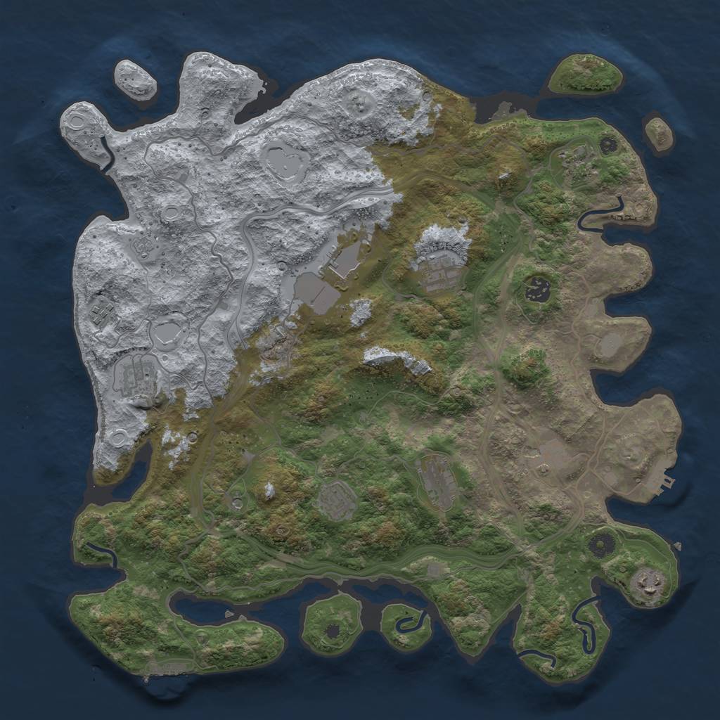 Rust Map: Procedural Map, Size: 4250, Seed: 48755, 19 Monuments