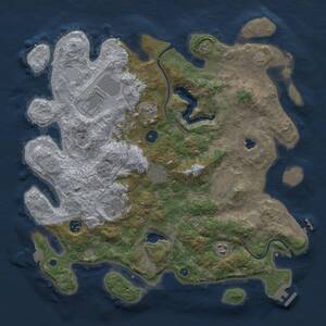 Thumbnail Rust Map: Procedural Map, Size: 4000, Seed: 2101793754, 14 Monuments