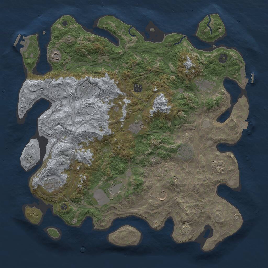 Rust Map: Procedural Map, Size: 4250, Seed: 379250605, 17 Monuments