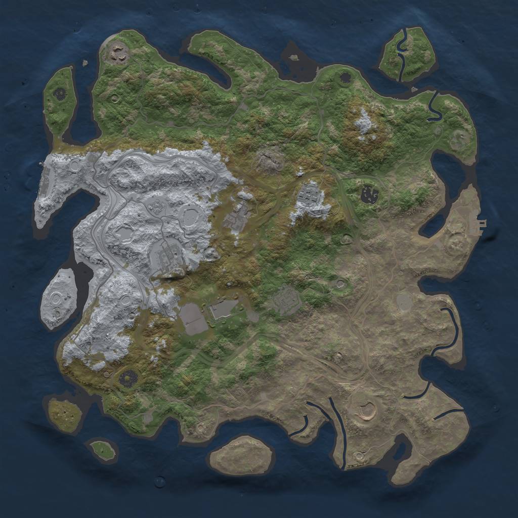 Rust Map: Procedural Map, Size: 4250, Seed: 379250605, 17 Monuments
