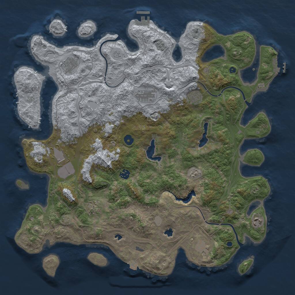 Rust Map: Procedural Map, Size: 4500, Seed: 42800, 15 Monuments
