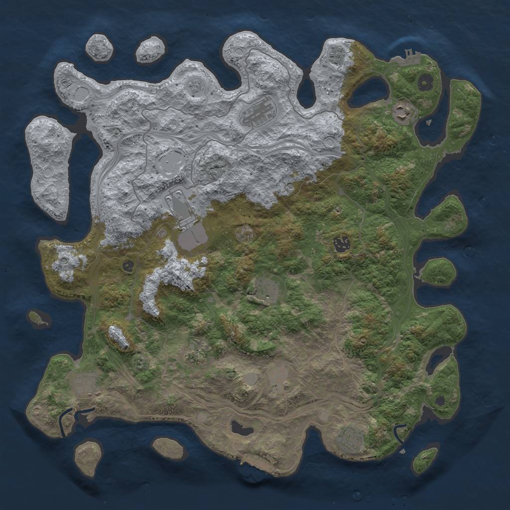 Rust Map: Procedural Map, Size: 4500, Seed: 42800, 19 Monuments