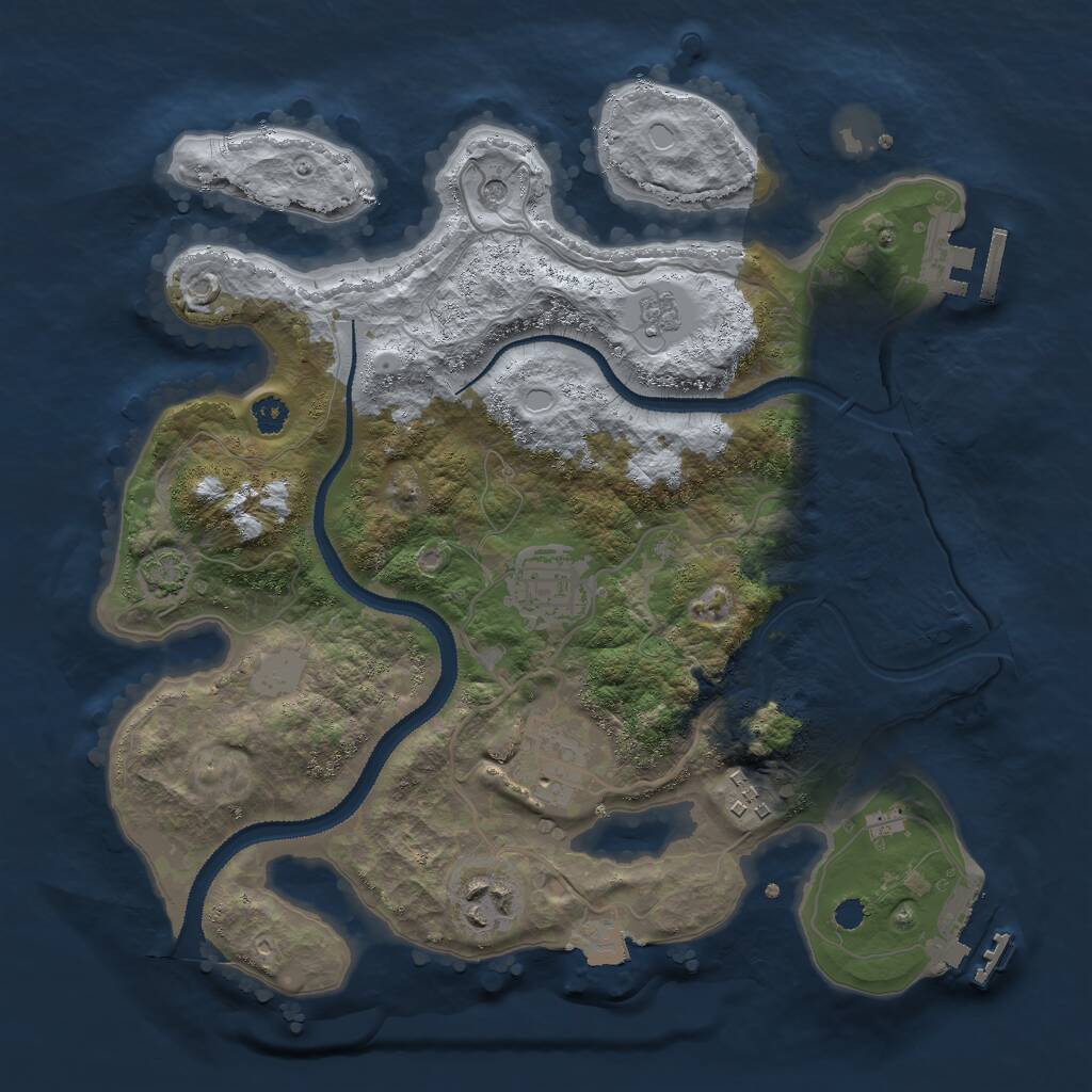 Rust Map: Procedural Map, Size: 3000, Seed: 53595068, 10 Monuments