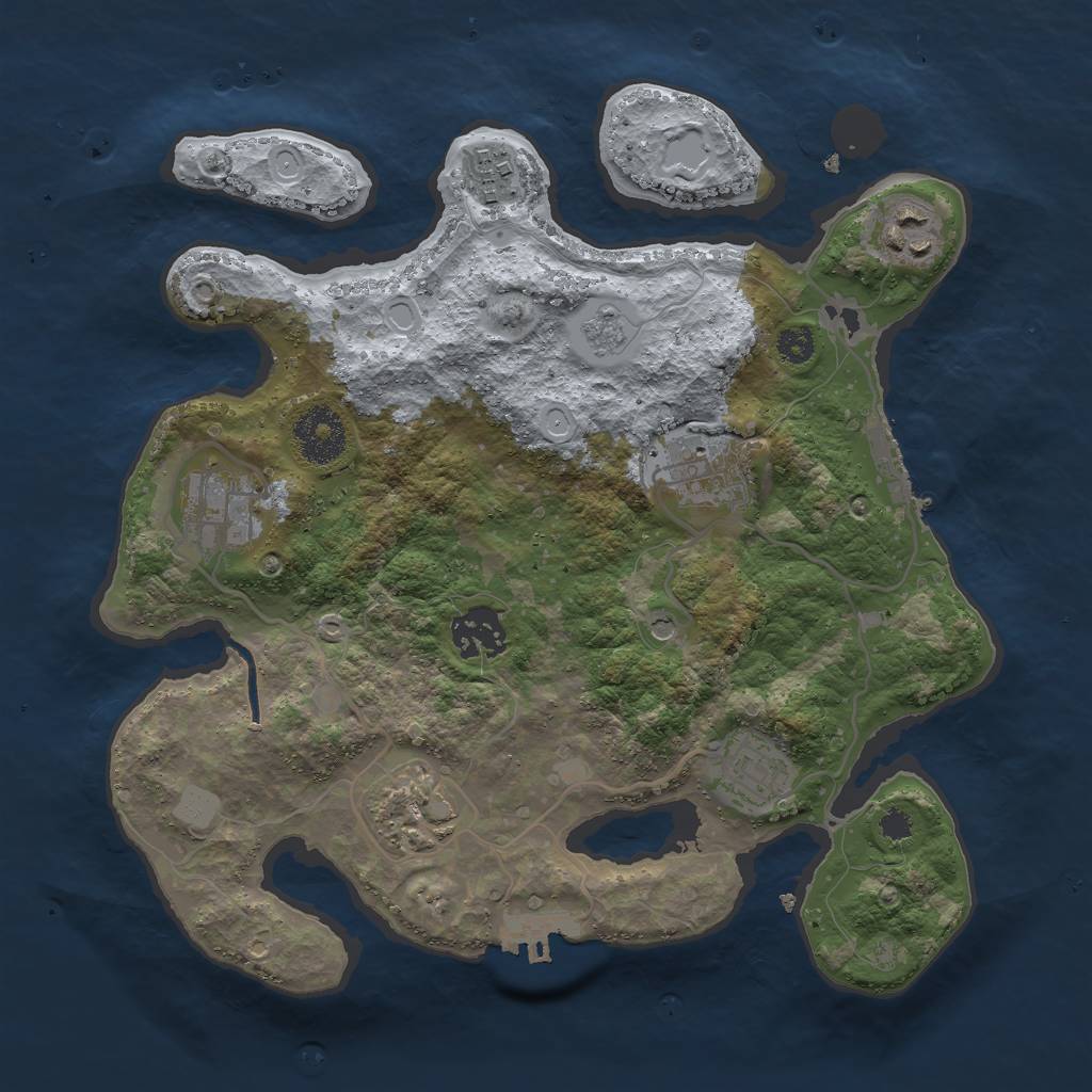 Rust Map: Procedural Map, Size: 3000, Seed: 53595068, 16 Monuments