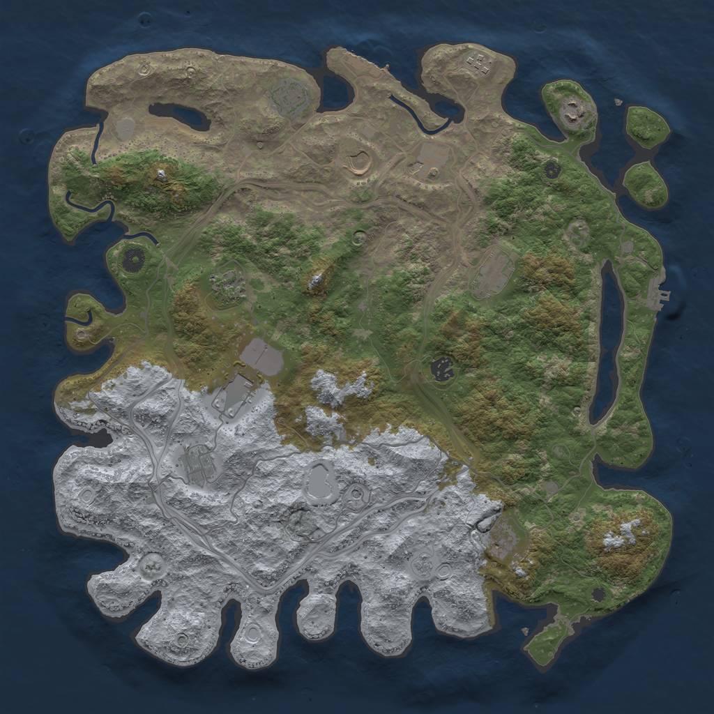 Rust Map: Procedural Map, Size: 4500, Seed: 328387005, 20 Monuments