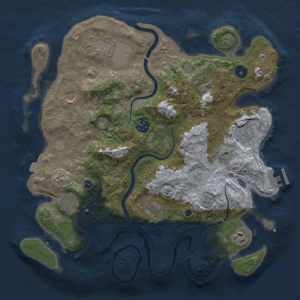 Rust Map: Procedural Map, Size: 3600, Seed: 14421, 14 Monuments
