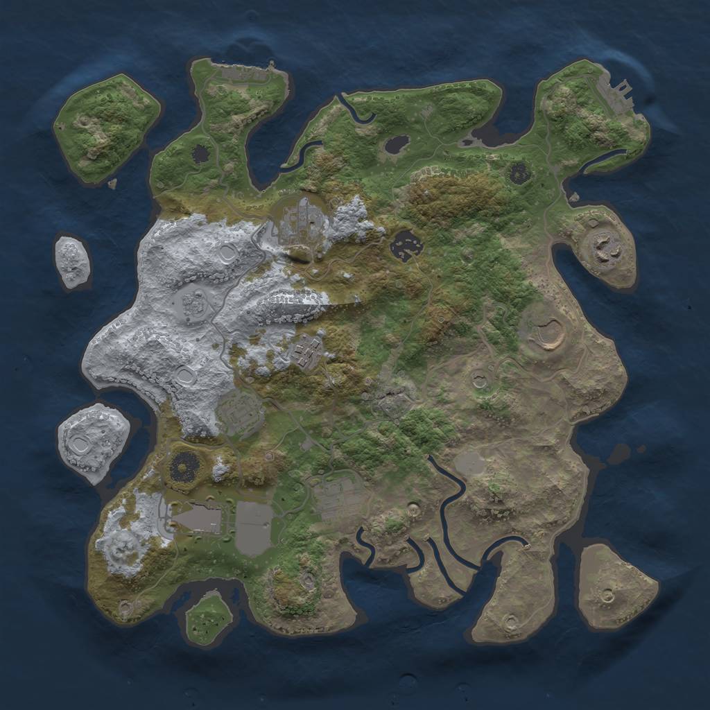 Rust Map: Procedural Map, Size: 3500, Seed: 89299, 17 Monuments