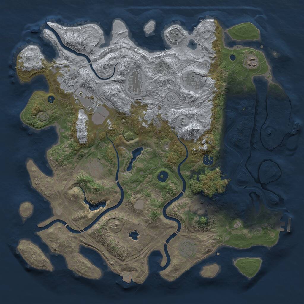 Rust Map: Procedural Map, Size: 4250, Seed: 98774, 16 Monuments