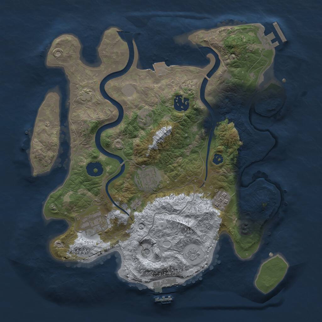 Rust Map: Procedural Map, Size: 3000, Seed: 1664280548, 10 Monuments