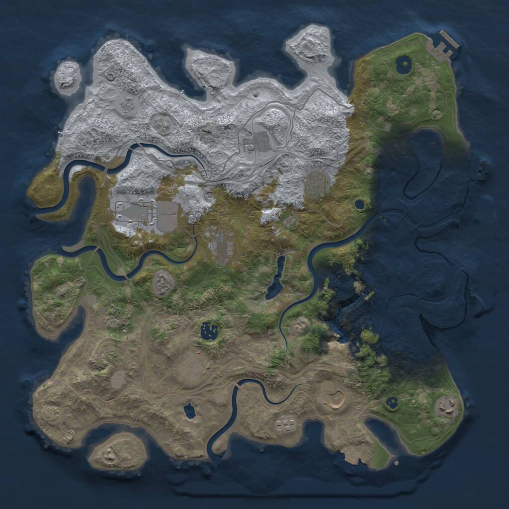 Rust Map: Procedural Map, Size: 4250, Seed: 795368617, 16 Monuments