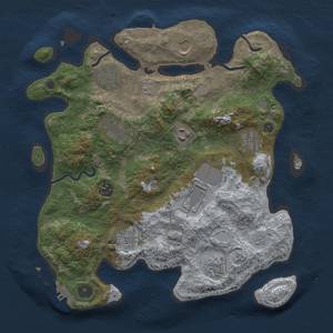 Thumbnail Rust Map: Procedural Map, Size: 3500, Seed: 1596252385, 19 Monuments