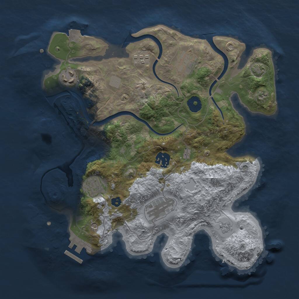 Rust Map: Procedural Map, Size: 3000, Seed: 443200503, 11 Monuments