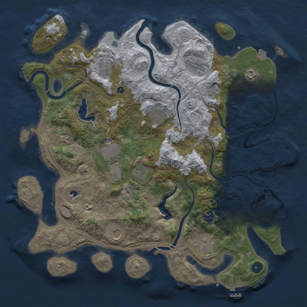 Rust Map: Procedural Map, Size: 4250, Seed: 51151, 17 Monuments