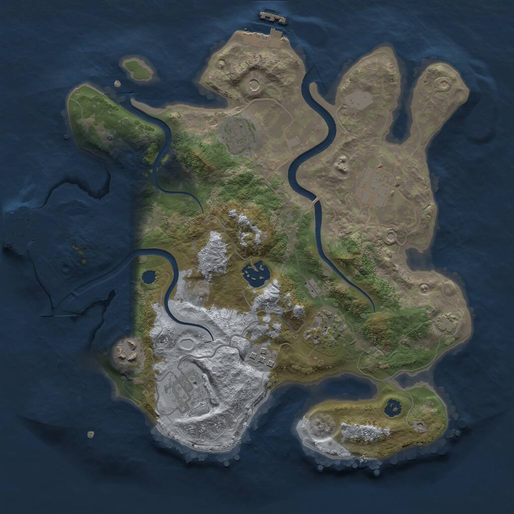 Rust Map: Procedural Map, Size: 3000, Seed: 383370422, 12 Monuments