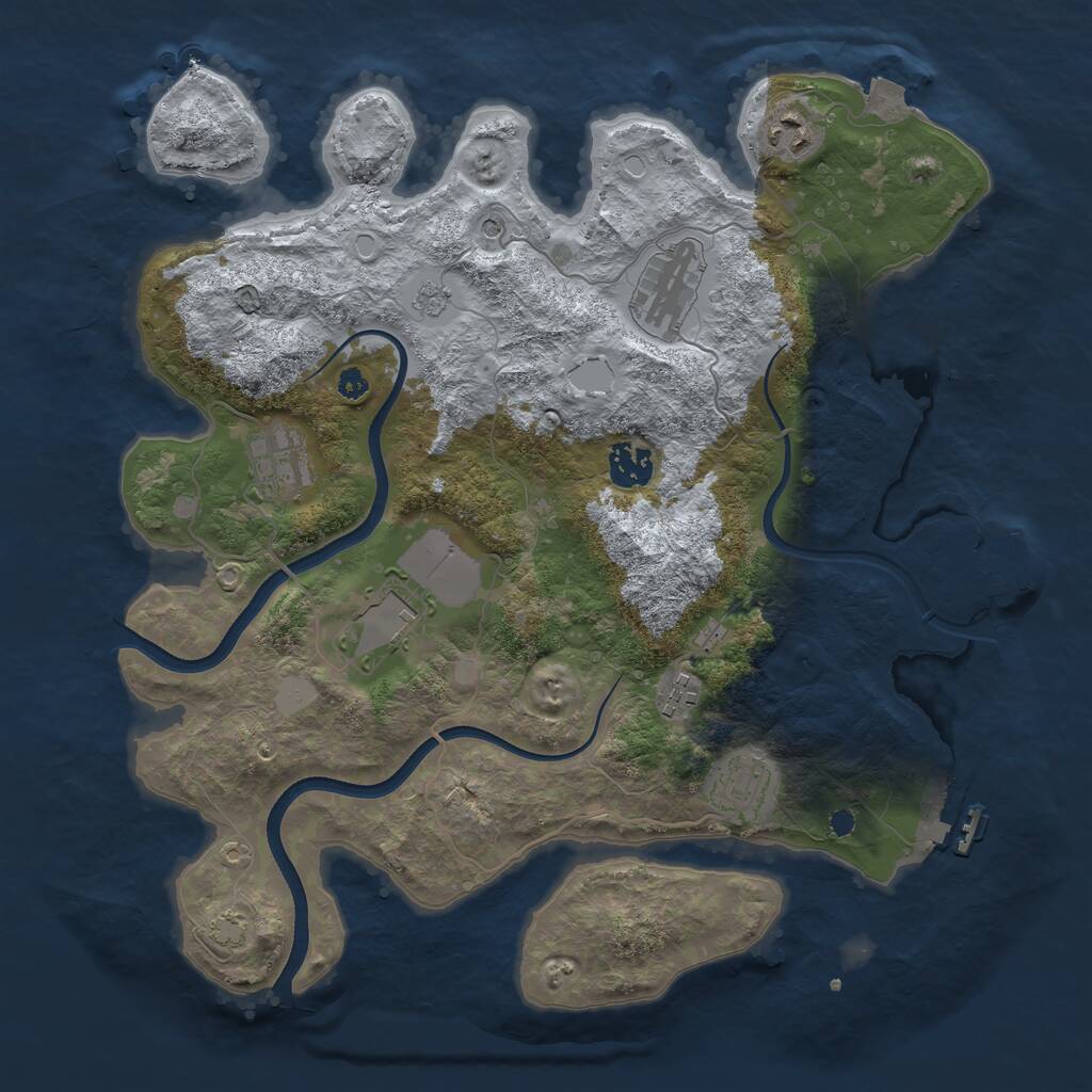 Rust Map: Procedural Map, Size: 3600, Seed: 1471856010, 13 Monuments