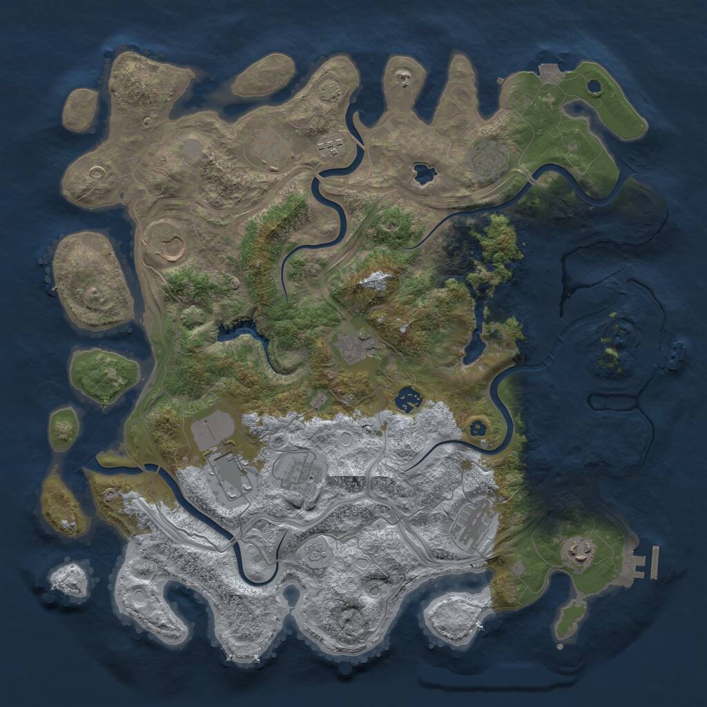 Rust Map: Procedural Map, Size: 4250, Seed: 75542, 16 Monuments