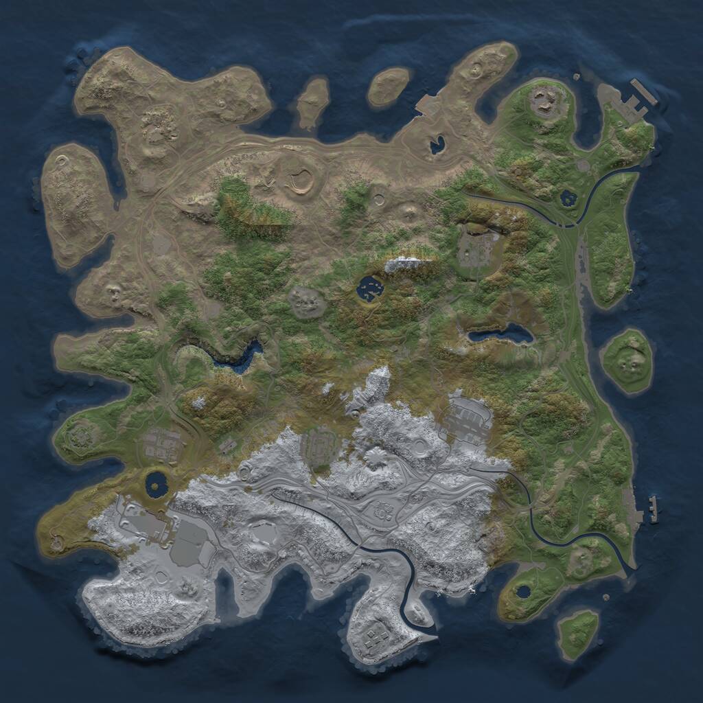 Rust Map: Procedural Map, Size: 4250, Seed: 75000, 16 Monuments