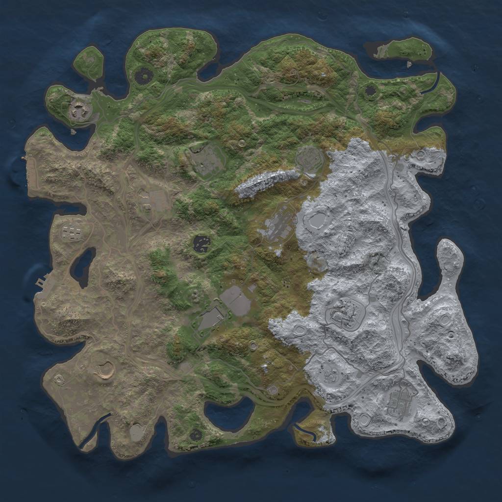 Rust Map: Procedural Map, Size: 4250, Seed: 1781427378, 20 Monuments