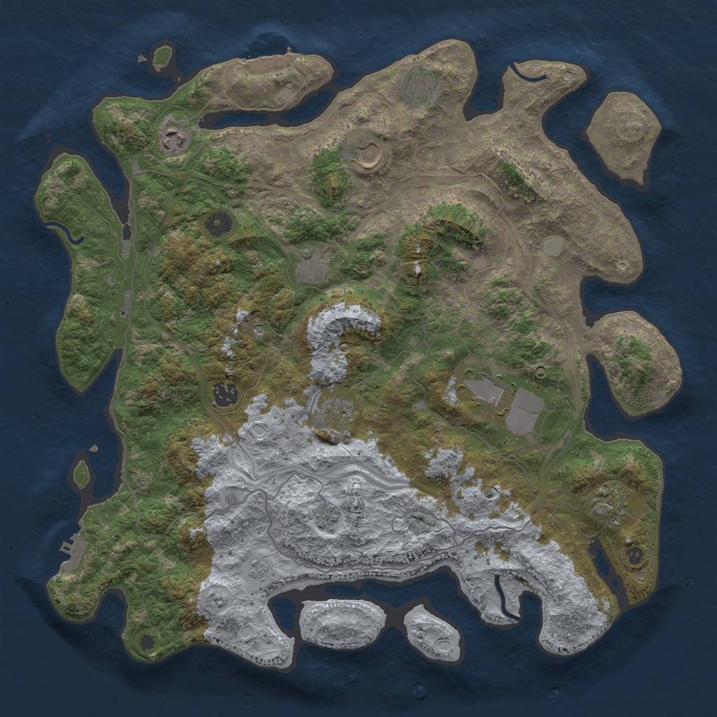 Rust Map: Procedural Map, Size: 4250, Seed: 76293, 18 Monuments