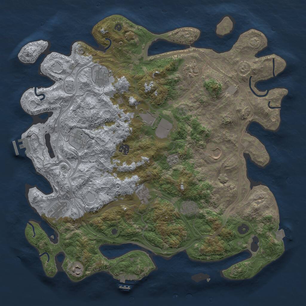 Rust Map: Procedural Map, Size: 4250, Seed: 37230, 17 Monuments