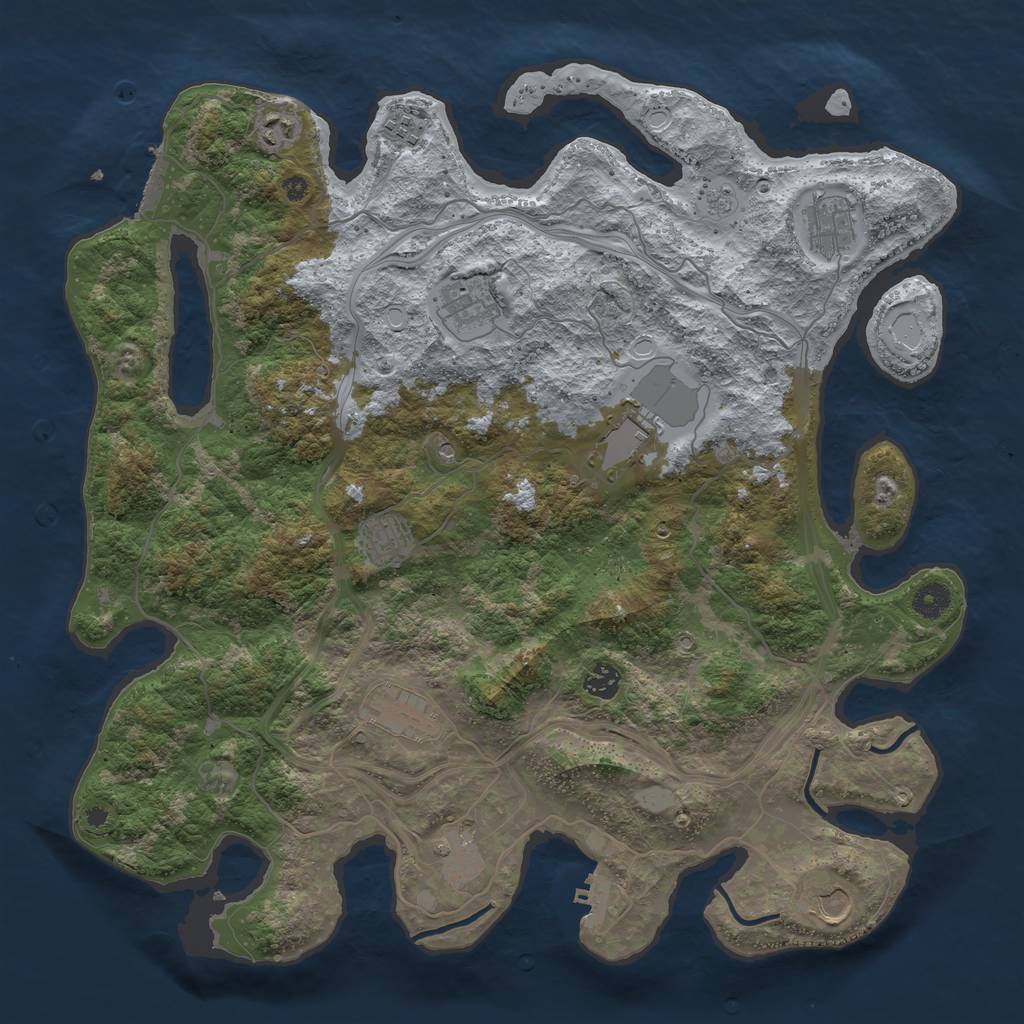 Rust Map: Procedural Map, Size: 4250, Seed: 402623302, 19 Monuments