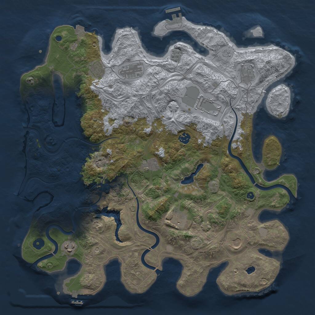 Rust Map: Procedural Map, Size: 4250, Seed: 402623302, 16 Monuments