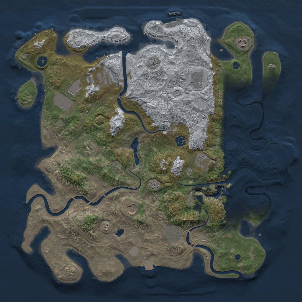 Rust Map: Procedural Map, Size: 4250, Seed: 654132165, 16 Monuments