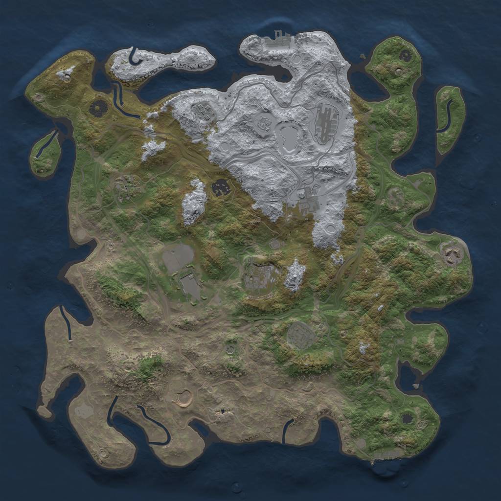 Rust Map: Procedural Map, Size: 4250, Seed: 654132165, 19 Monuments