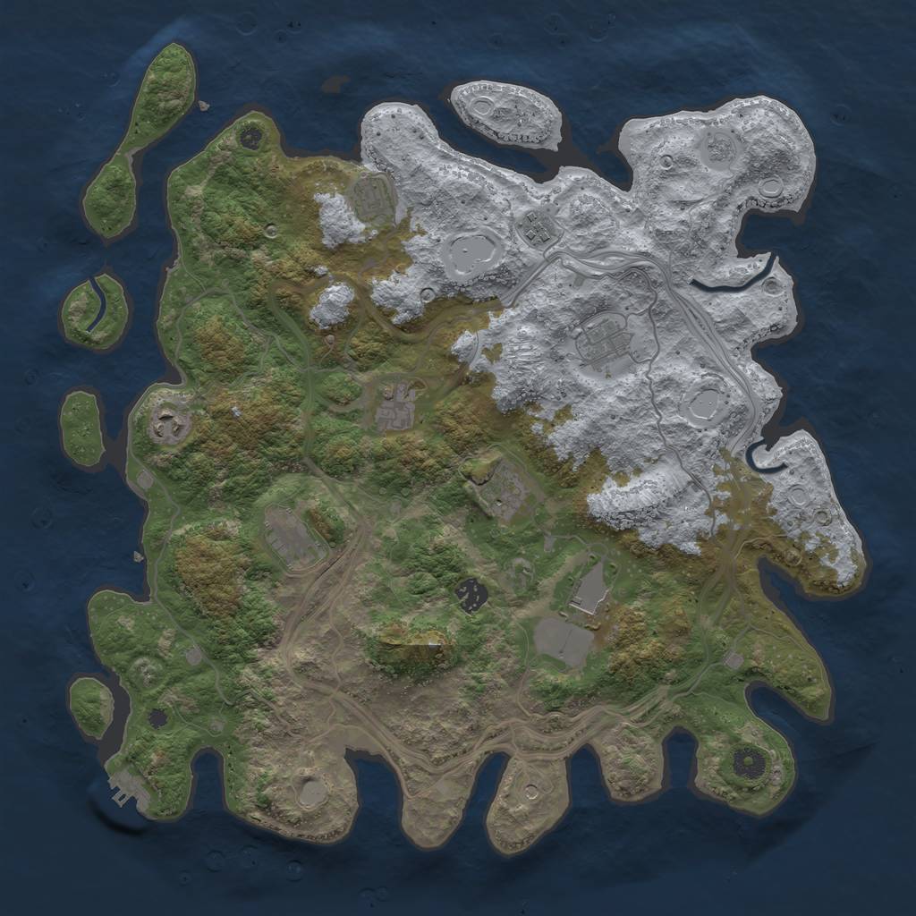 Rust Map: Procedural Map, Size: 4250, Seed: 96841, 17 Monuments