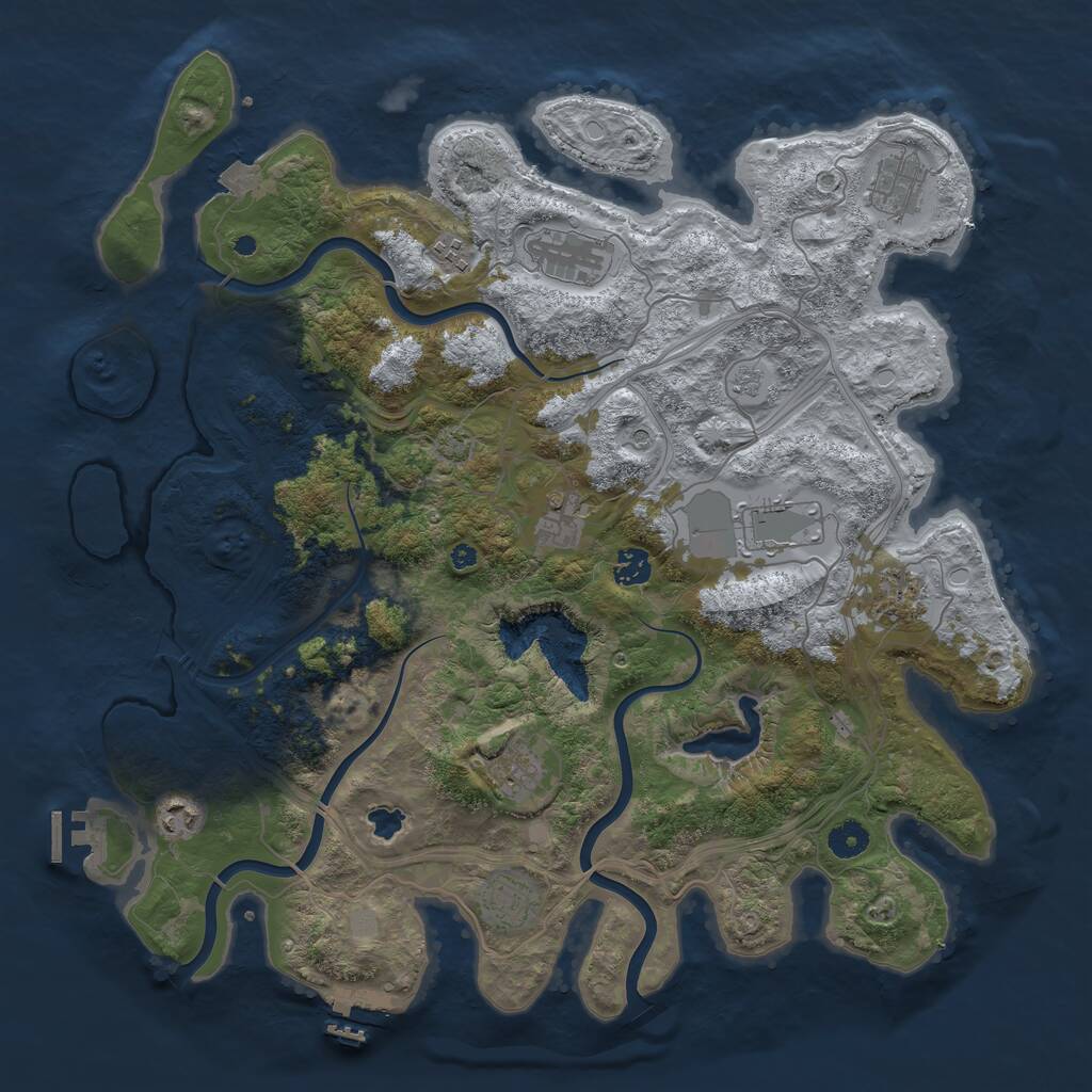 Rust Map: Procedural Map, Size: 4250, Seed: 96841, 16 Monuments