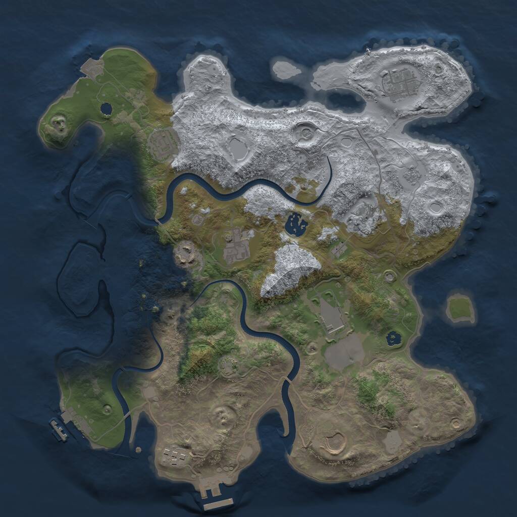 Rust Map: Procedural Map, Size: 3500, Seed: 38412731, 15 Monuments