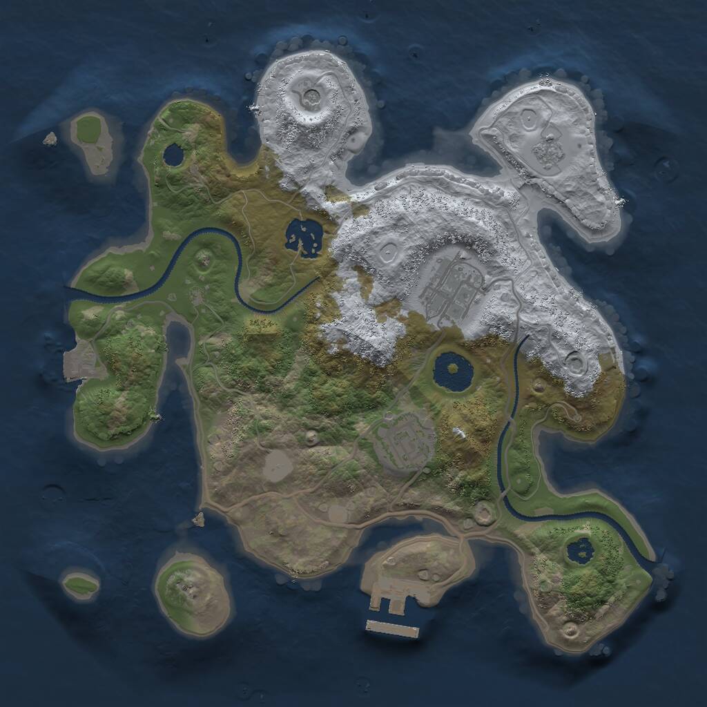 Rust Map: Procedural Map, Size: 2700, Seed: 1063503778, 7 Monuments