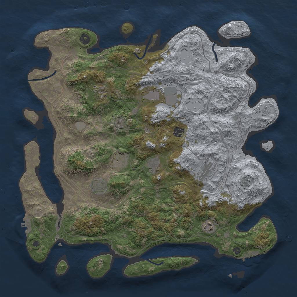 Rust Map: Procedural Map, Size: 4250, Seed: 11579, 18 Monuments