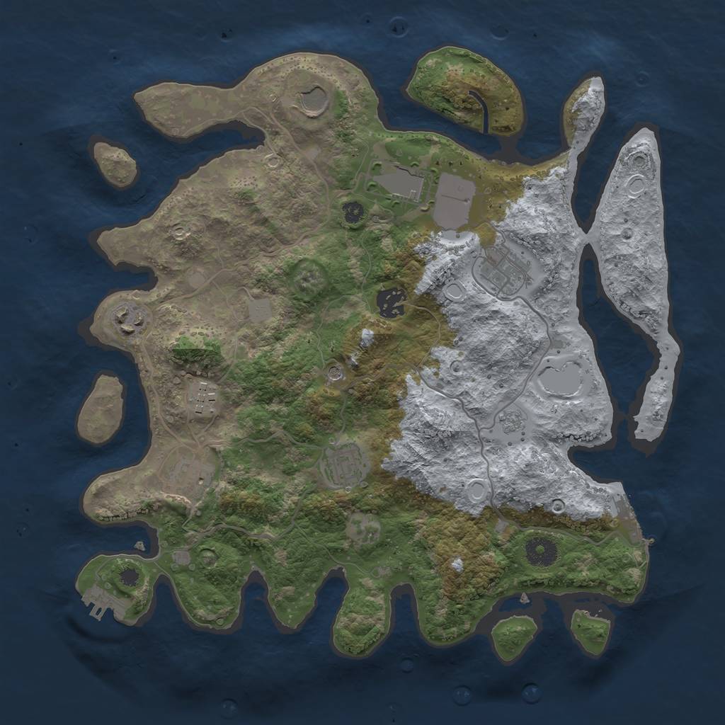 Rust Map: Procedural Map, Size: 3500, Seed: 1532087880, 17 Monuments